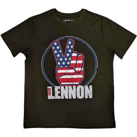 Unisex T-Shirt Peace Fingers US Flag