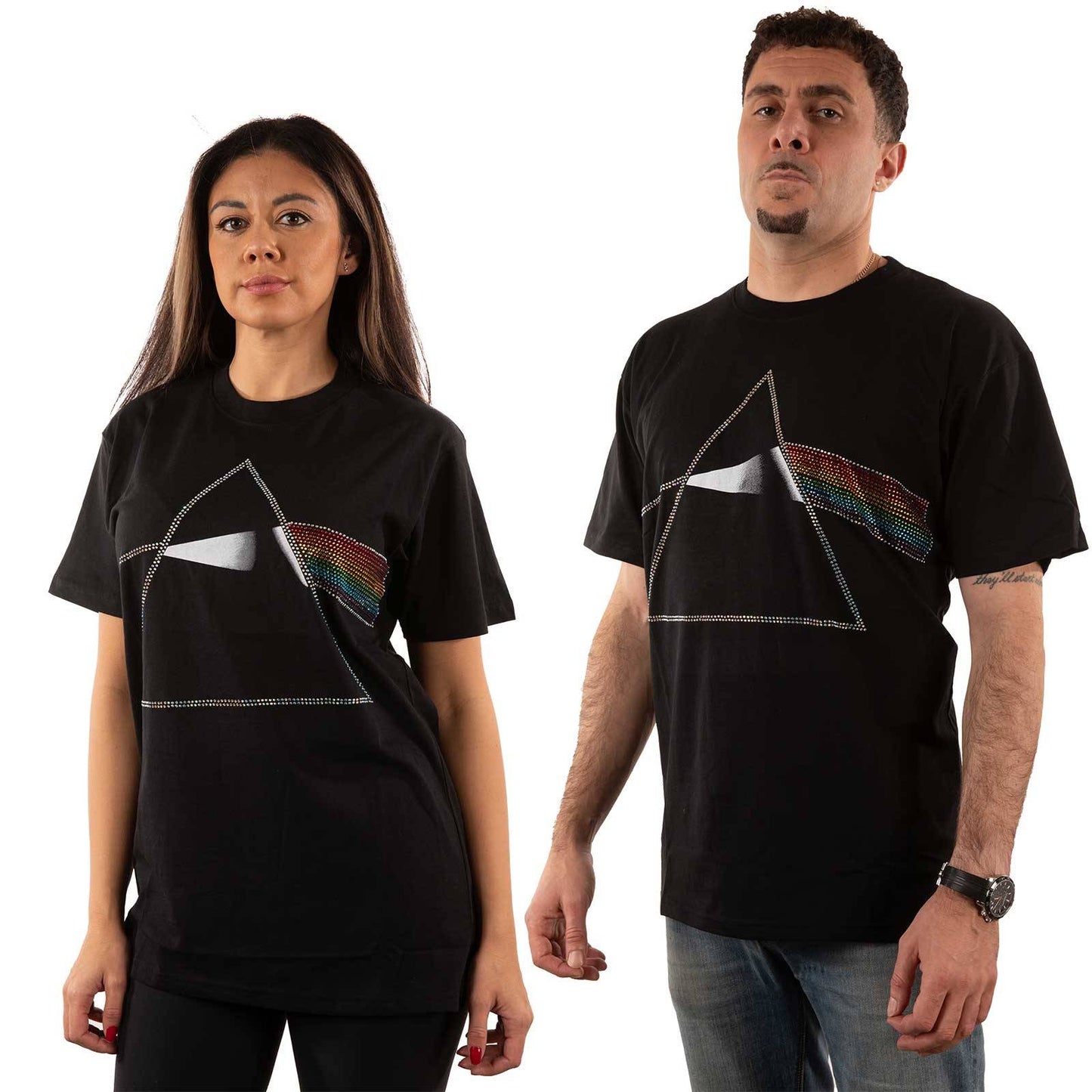 Unisex Embellished T-Shirt Dark Side of the Moon Diamante, Embellished, Crystals, Rhinestones