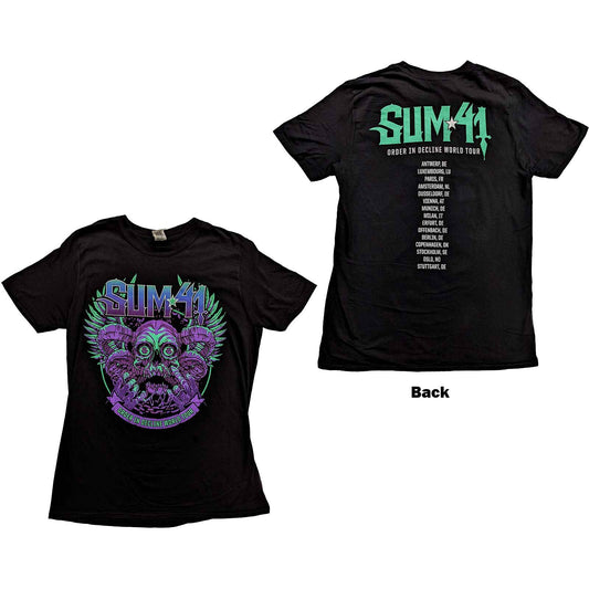 Unisex T-Shirt Order In Decline Tour 2020 Purple Skull Back Print