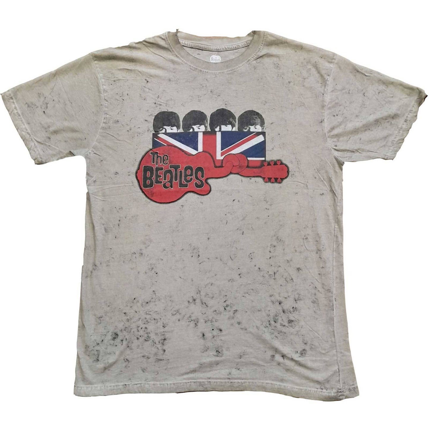 Unisex T-Shirt Guitar & Flag Snow Wash, Dye Wash