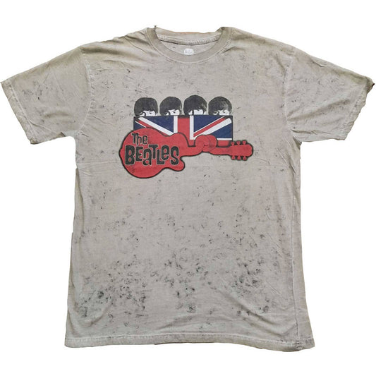 Unisex T-Shirt Guitar & Flag Snow Wash, Dye Wash