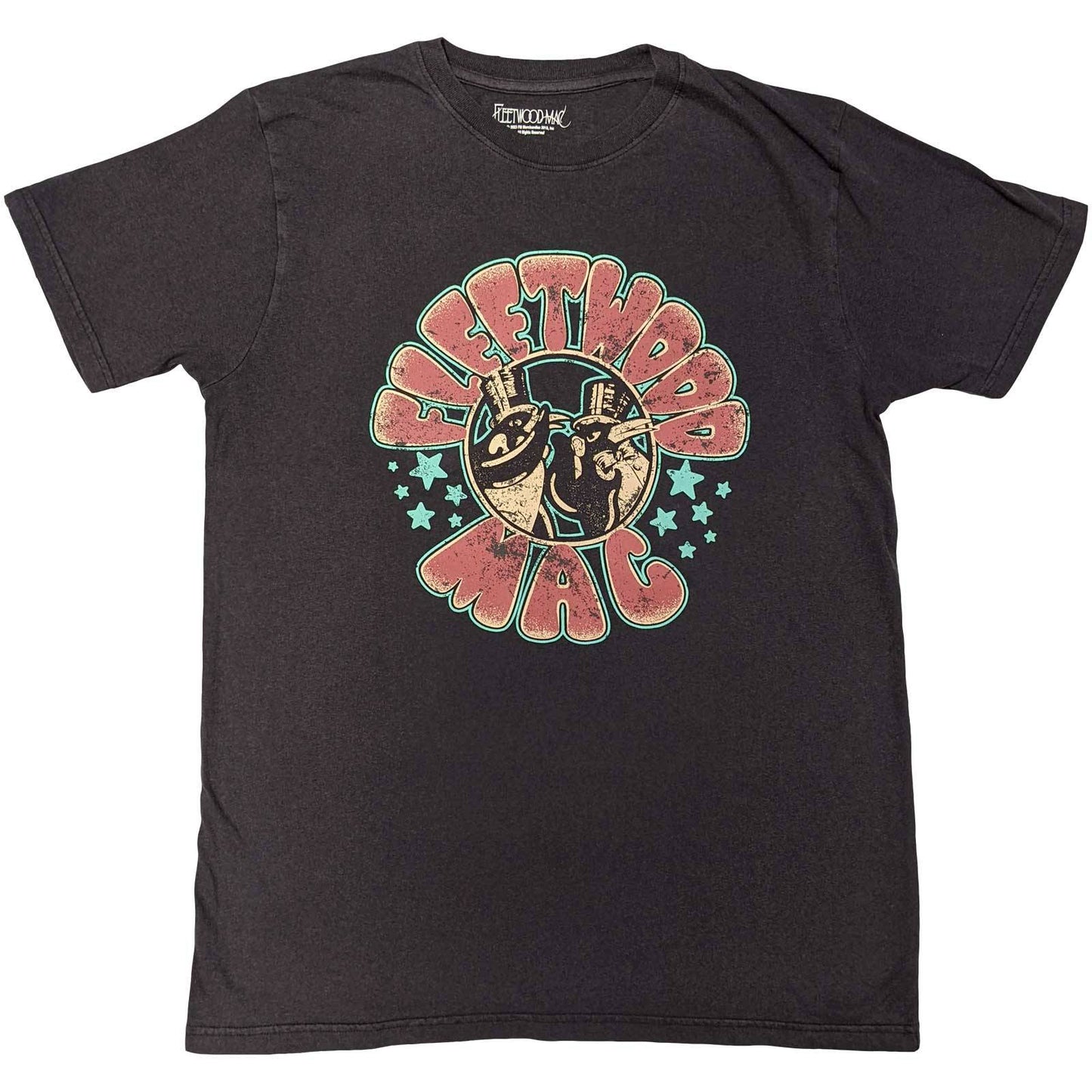 Unisex T-Shirt Stars & Penguins Black Pigment Wash