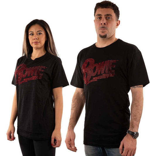 Unisex Embellished T-Shirt Logo Diamante, Embellished, Crystals, Rhinestones