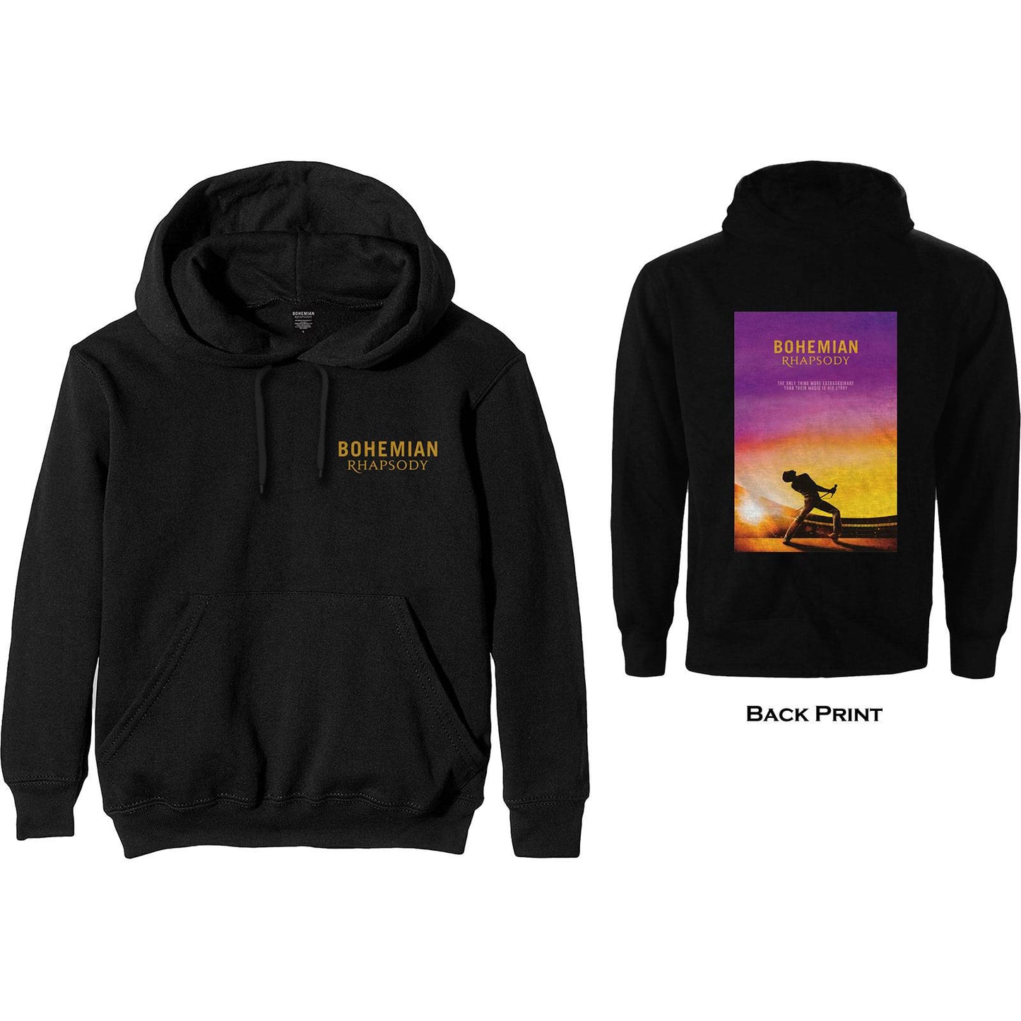 Unisex Pullover Hoodie Bohemian Rhapsody Movie Poster Back Print