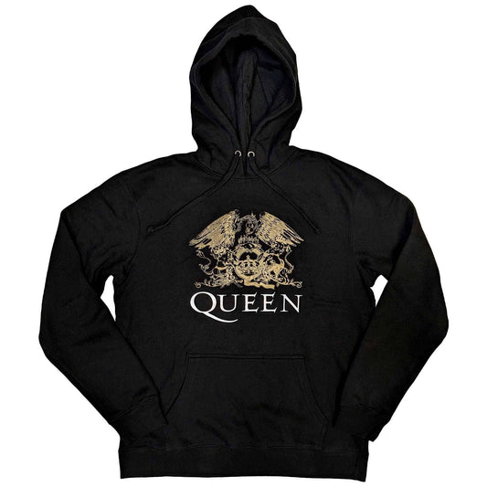 Queen Unisex Pullover Hoodie: Crest  Crest Long Sleeves