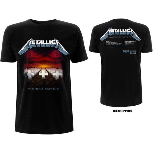 Unisex T-Shirt Master of Puppets Tracks Back Print