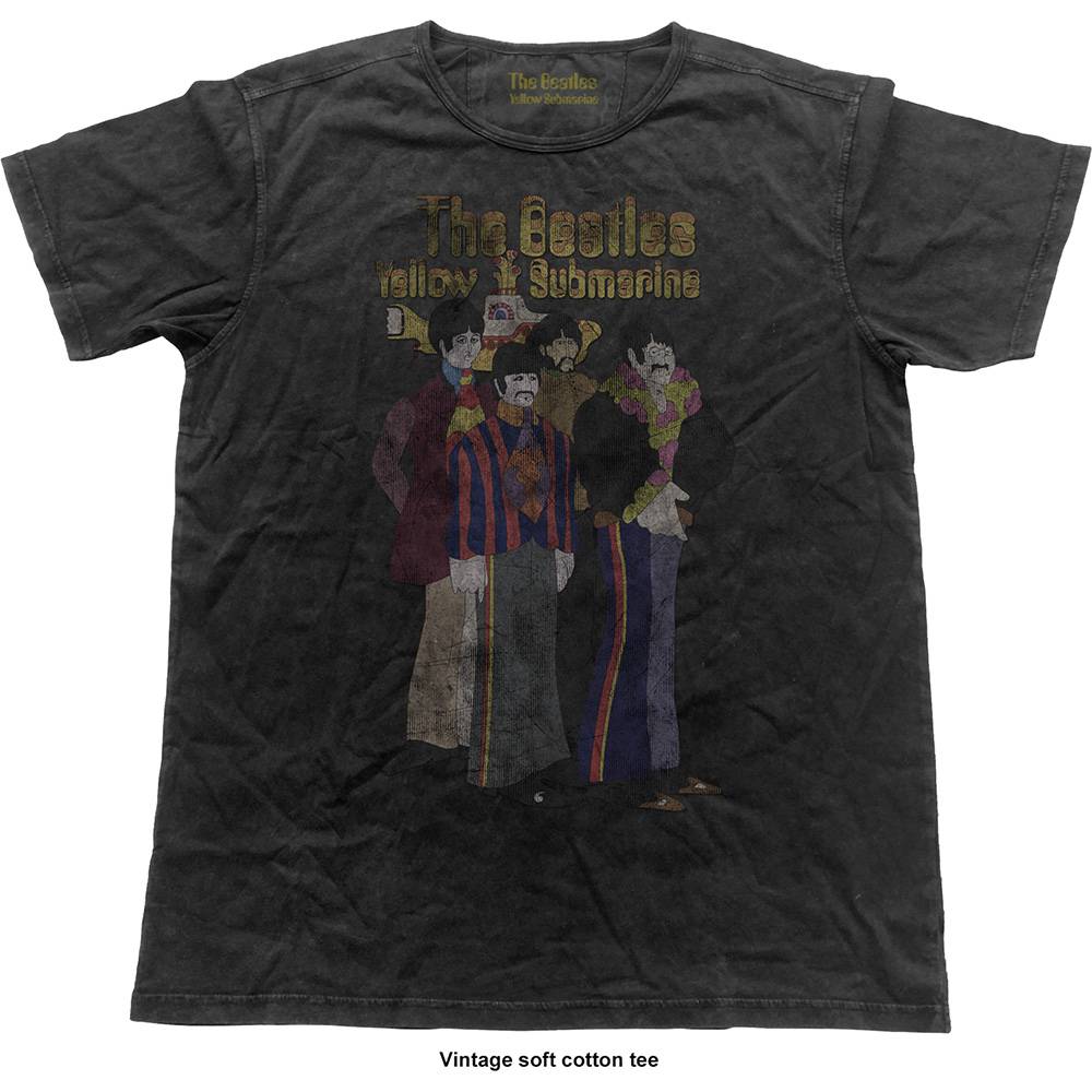 Unisex Vintage T-Shirt Yellow Submarine Band