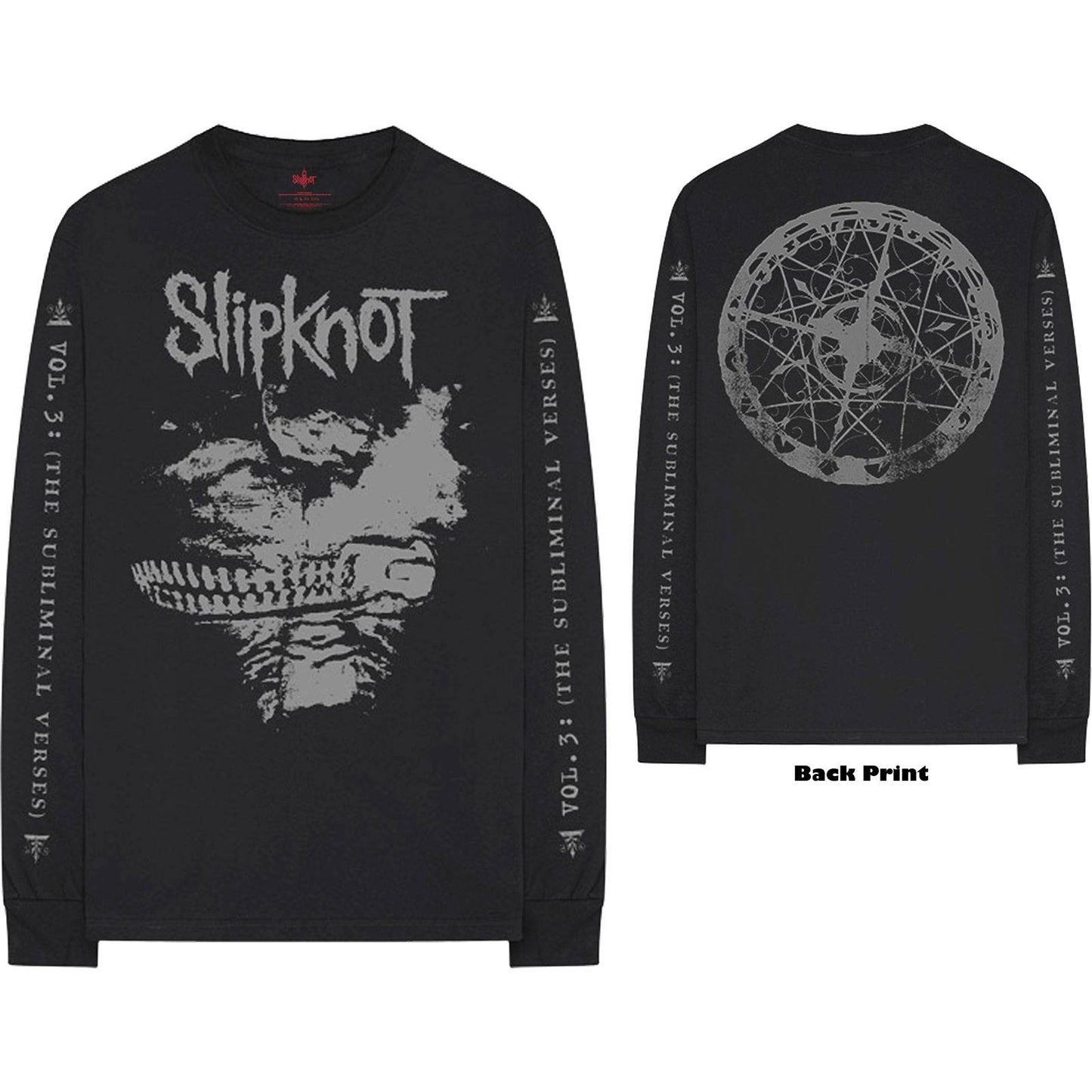 Unisex Long Sleeve T-Shirt Subliminal Verses Back Print, Sleeve Print