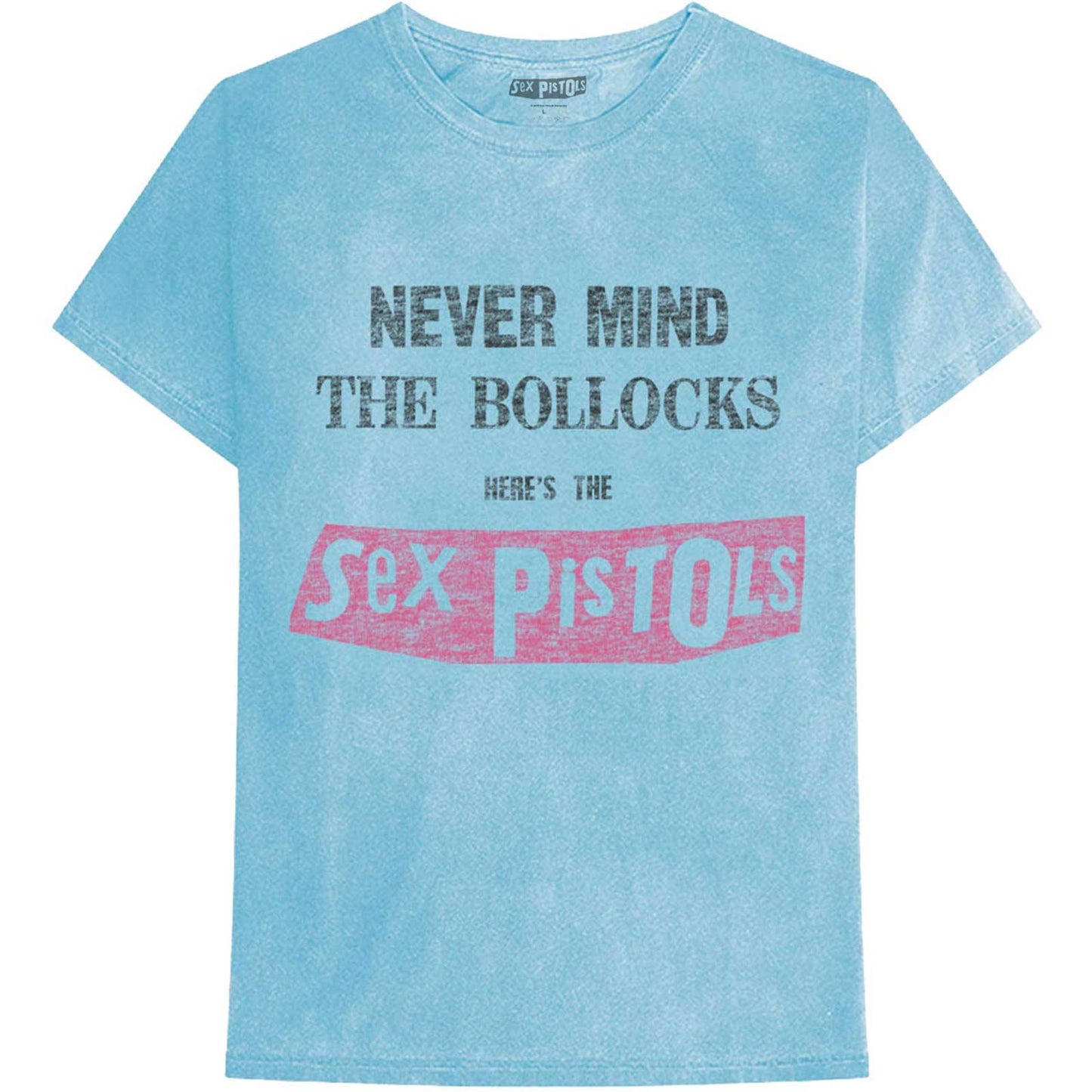 Unisex T-Shirt Never Mind the Bollocks Distressed Dye Wash, Mineral Wash