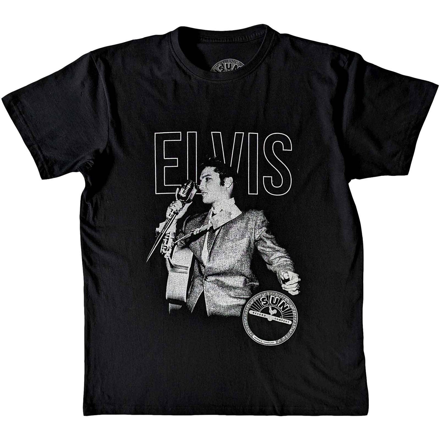 Sun Records Unisex T-Shirt: Elvis Live Portrait  Elvis Live Portrait Short Sleeves