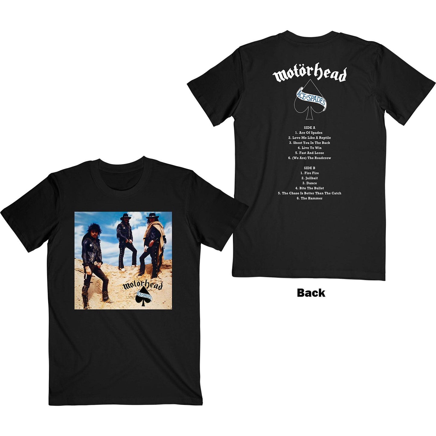 Unisex T-Shirt Ace of Spades Track list Back Print