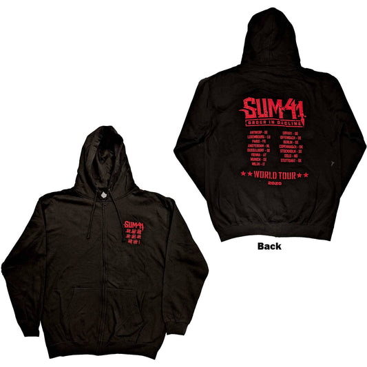 Unisex Zipped Hoodie Order In Decline Tour 2020 Back Print