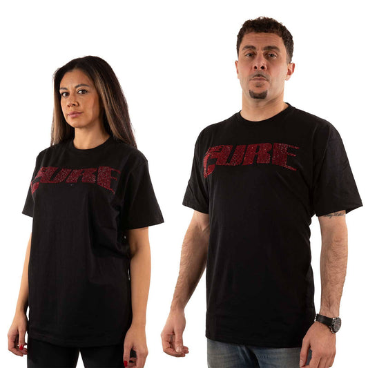 Unisex Embellished T-Shirt Logo Diamante, Embellished, Crystals, Rhinestones