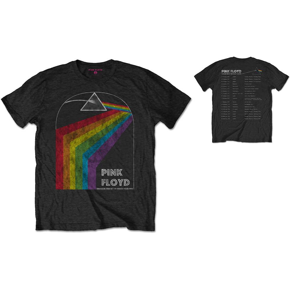 Unisex T-Shirt Dark Side of the Moon 1972 Tour Back Print