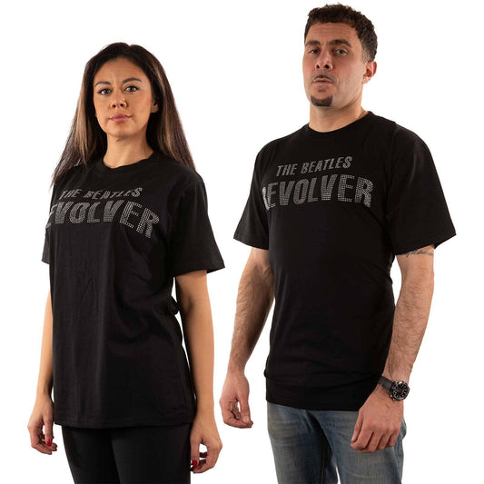 Unisex Embellished T-Shirt Revolver Diamante, Embellished, Crystals, Rhinestones