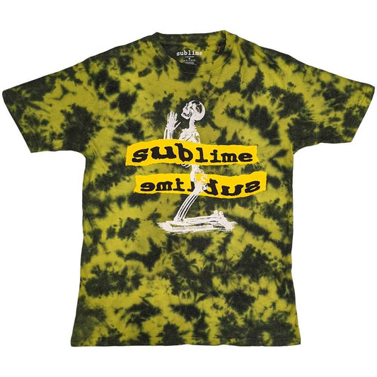 Unisex T-Shirt Praying Skeleton Dip Dye, Dye Wash