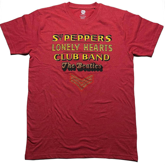 Unisex Embellished T-Shirt Sgt Pepper Stacked Diamante, Embellished, Crystals, Rhinestones