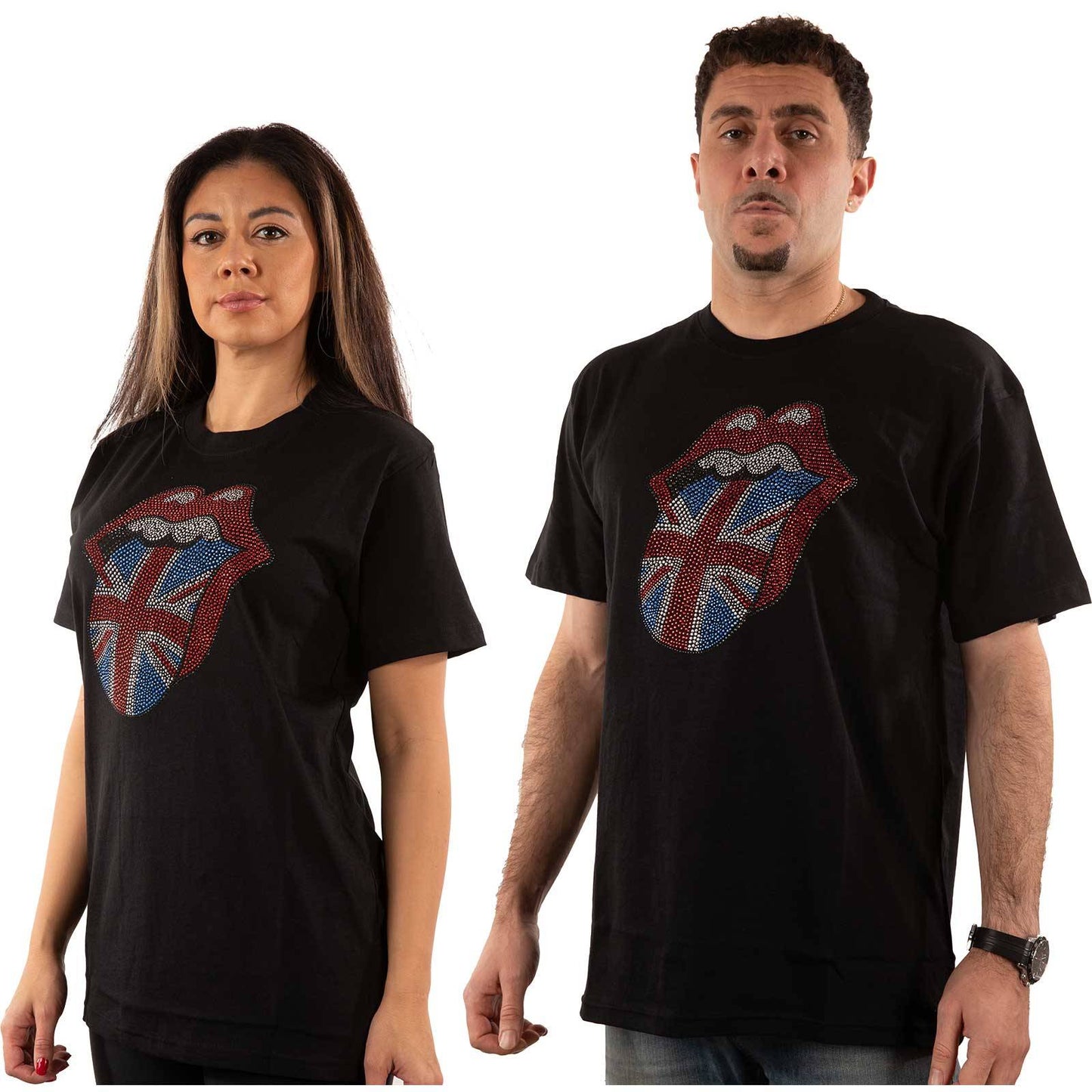 Unisex Embellished T-Shirt Classic UK Diamante, Embellished, Crystals, Rhinestones
