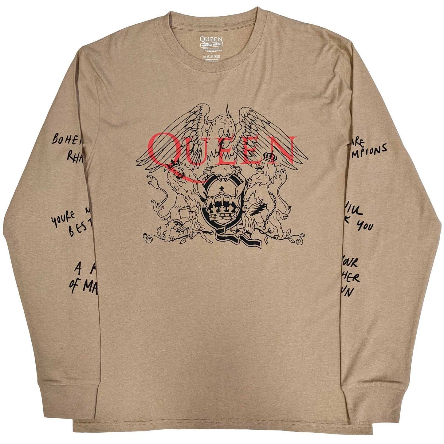 Unisex Long Sleeve T-Shirt Handwritten Sleeve Print