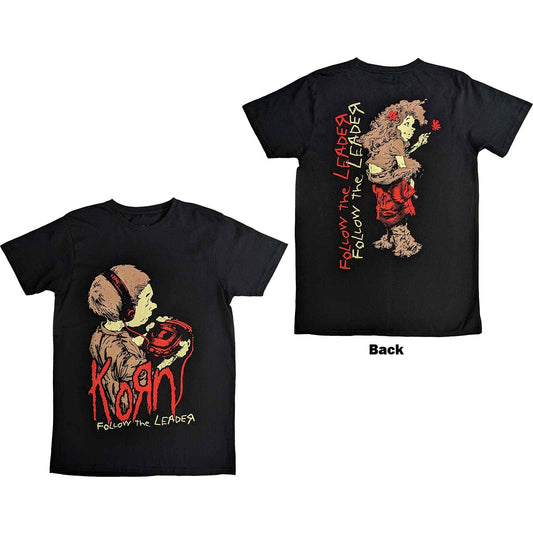 Korn Unisex T-Shirt: Follow The Leader (Back Print)  Follow The Leader Short Sleeves