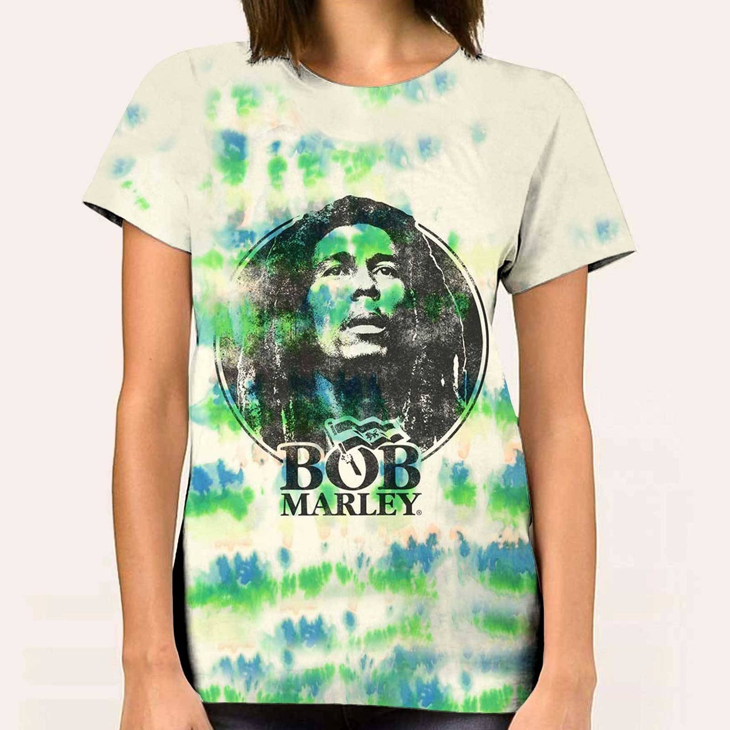 Unisex T-Shirt Black & White Logo Dip Dye, Dye Wash