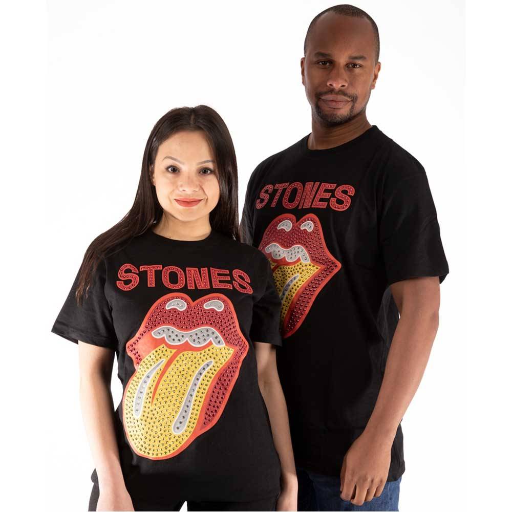 Unisex Embellished T-Shirt Dia Tongue Diamante, Embellished, Crystals, Rhinestones