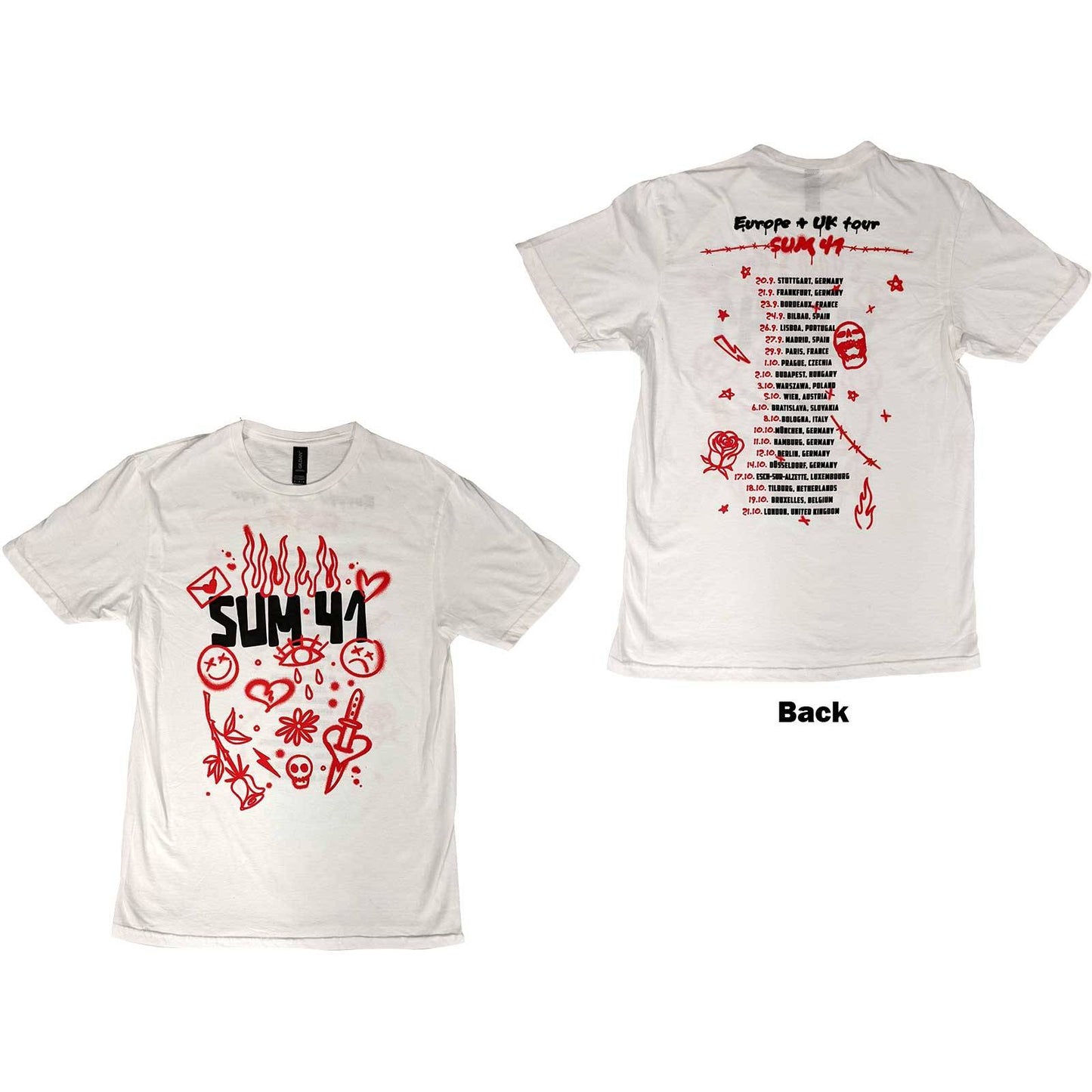 Unisex T-Shirt Sketches European Tour 2022 Back Print