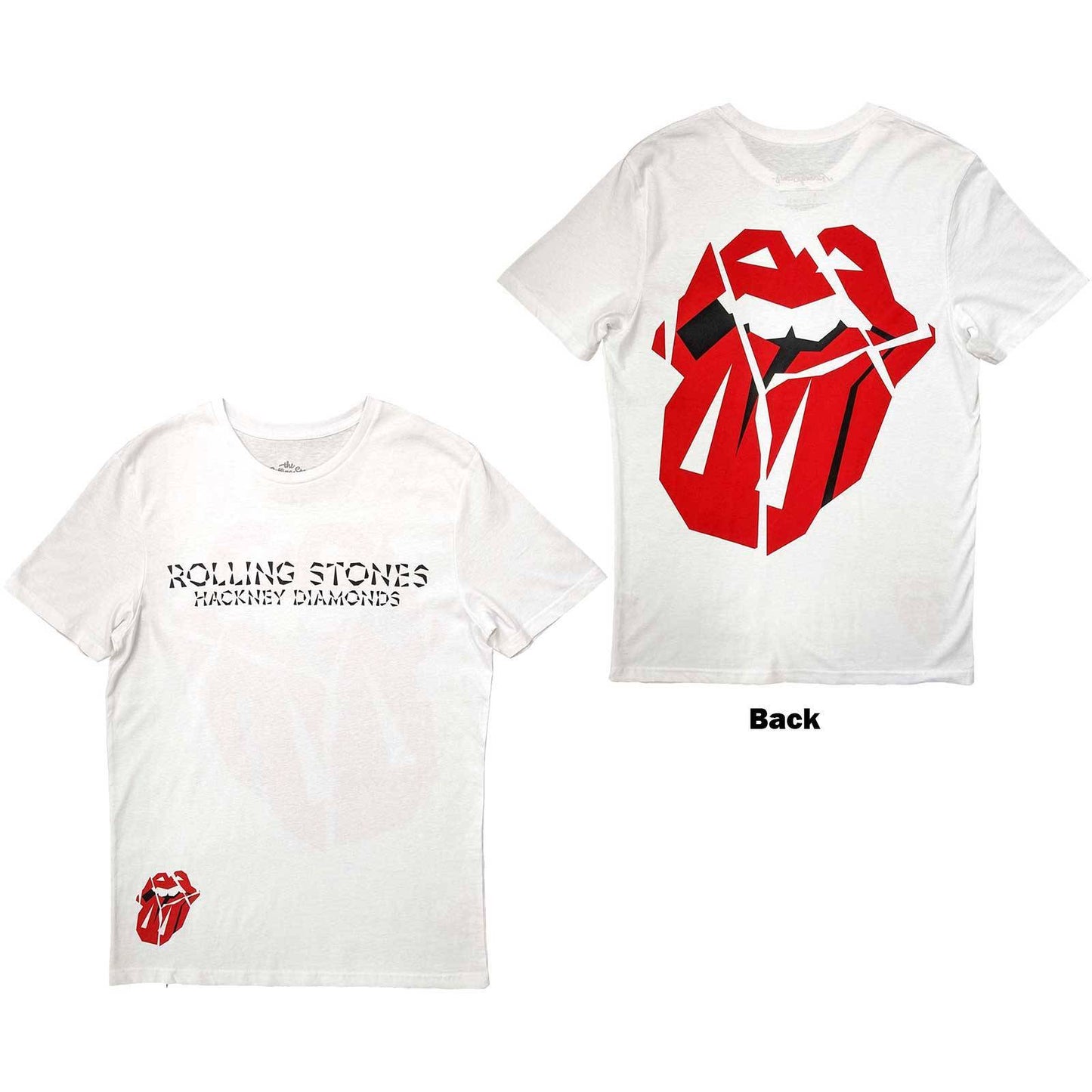 The Rolling Stones Unisex T-Shirt: Hackney Diamonds Lick (Back Print)  Hackney Diamonds Lick Short Sleeves