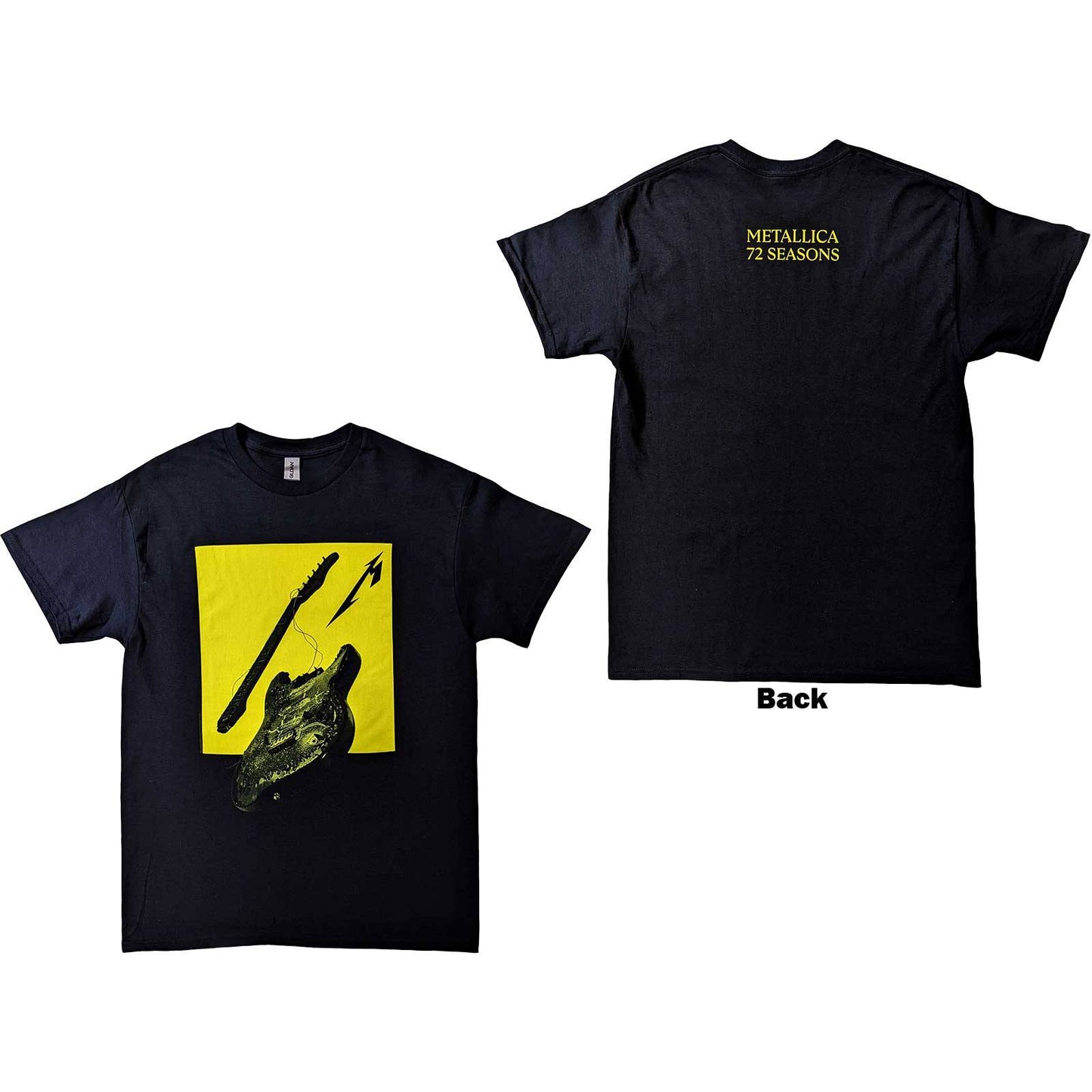 Unisex T-Shirt 72 Seasons Broken/Burnt Guitar Back Print