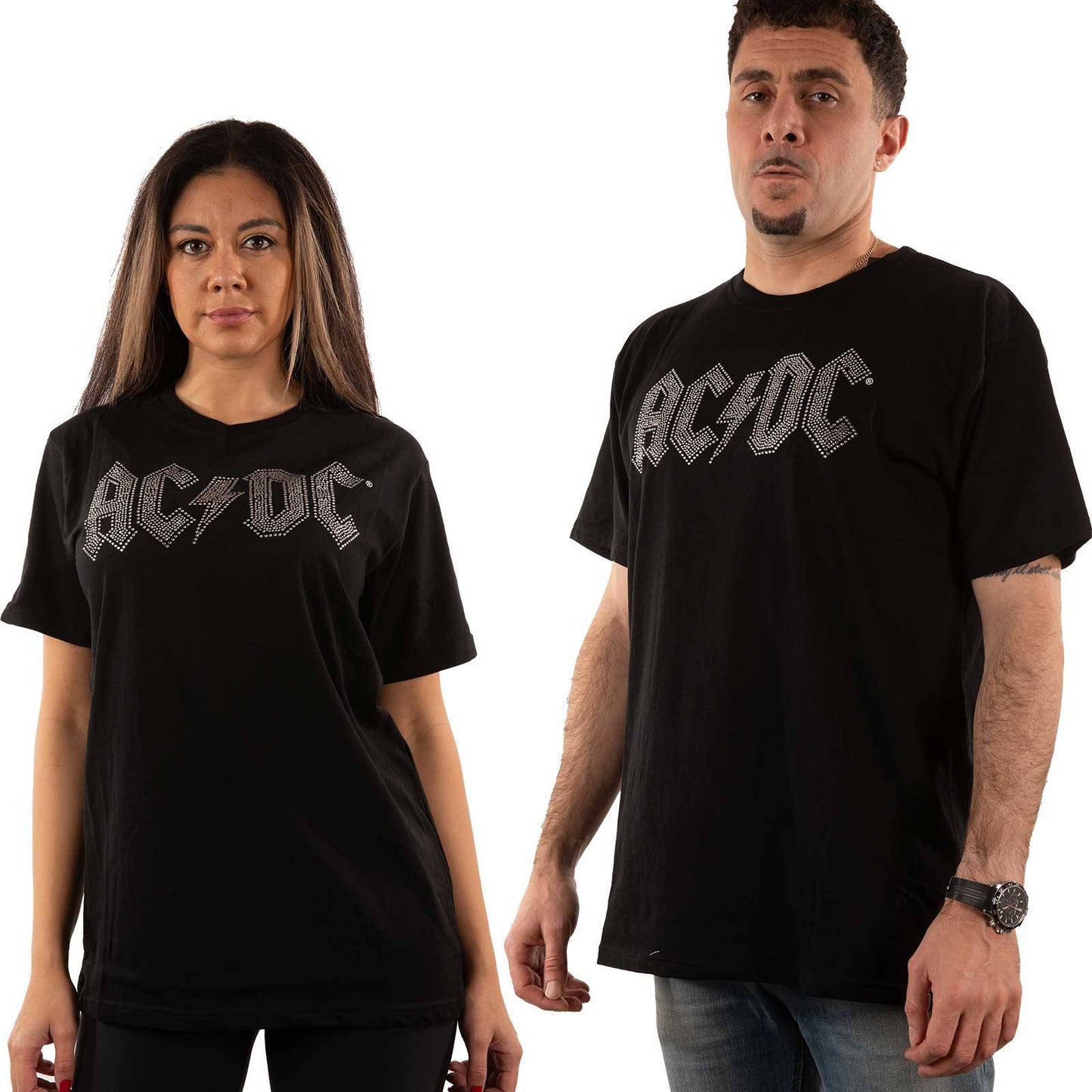 Unisex Embellished T-Shirt Logo Diamante, Embellished, Crystals, Rhinestones