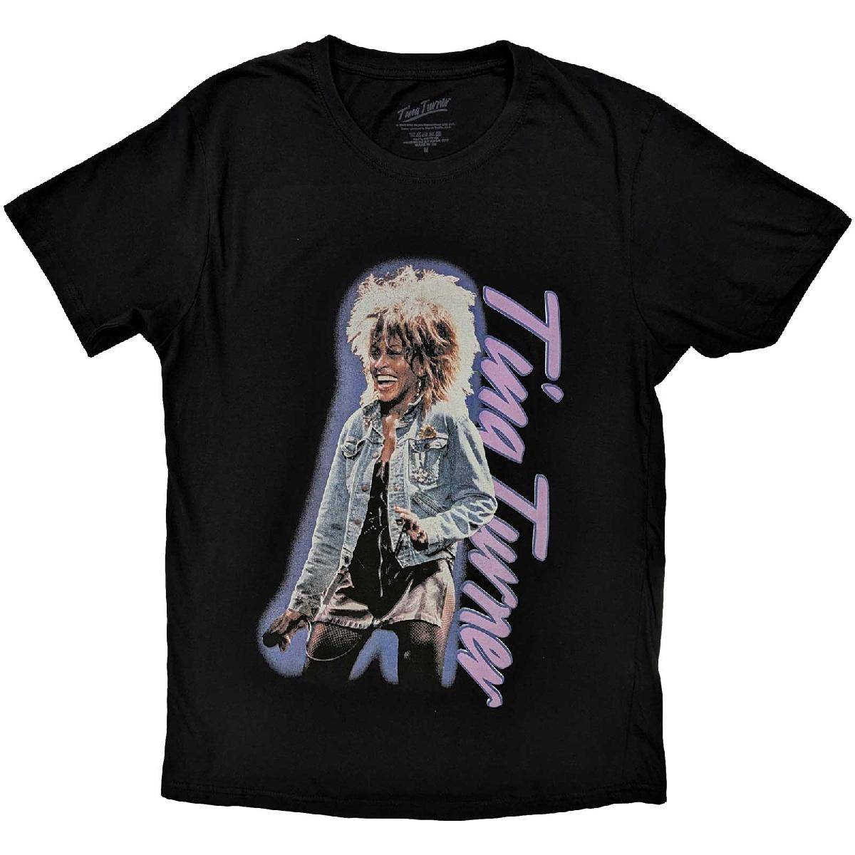 Tina Turner Unisex T-Shirt: Vertical Logo  Vertical Logo Short Sleeves