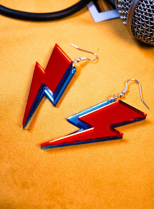 Aladdin Sane Bolt Earrings - Mirror