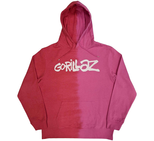 Unisex Pullover Hoodie Two-Tone Brush Logo Dye Wash