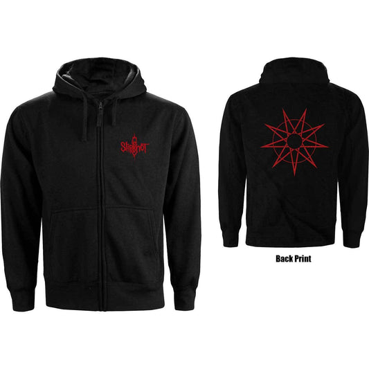 Unisex Zipped Hoodie 9 Point Star Back Print