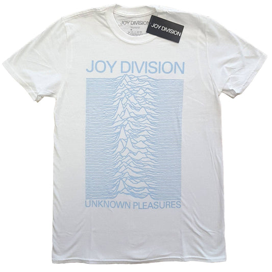 Unisex T-Shirt Unknown Pleasures Blue on White