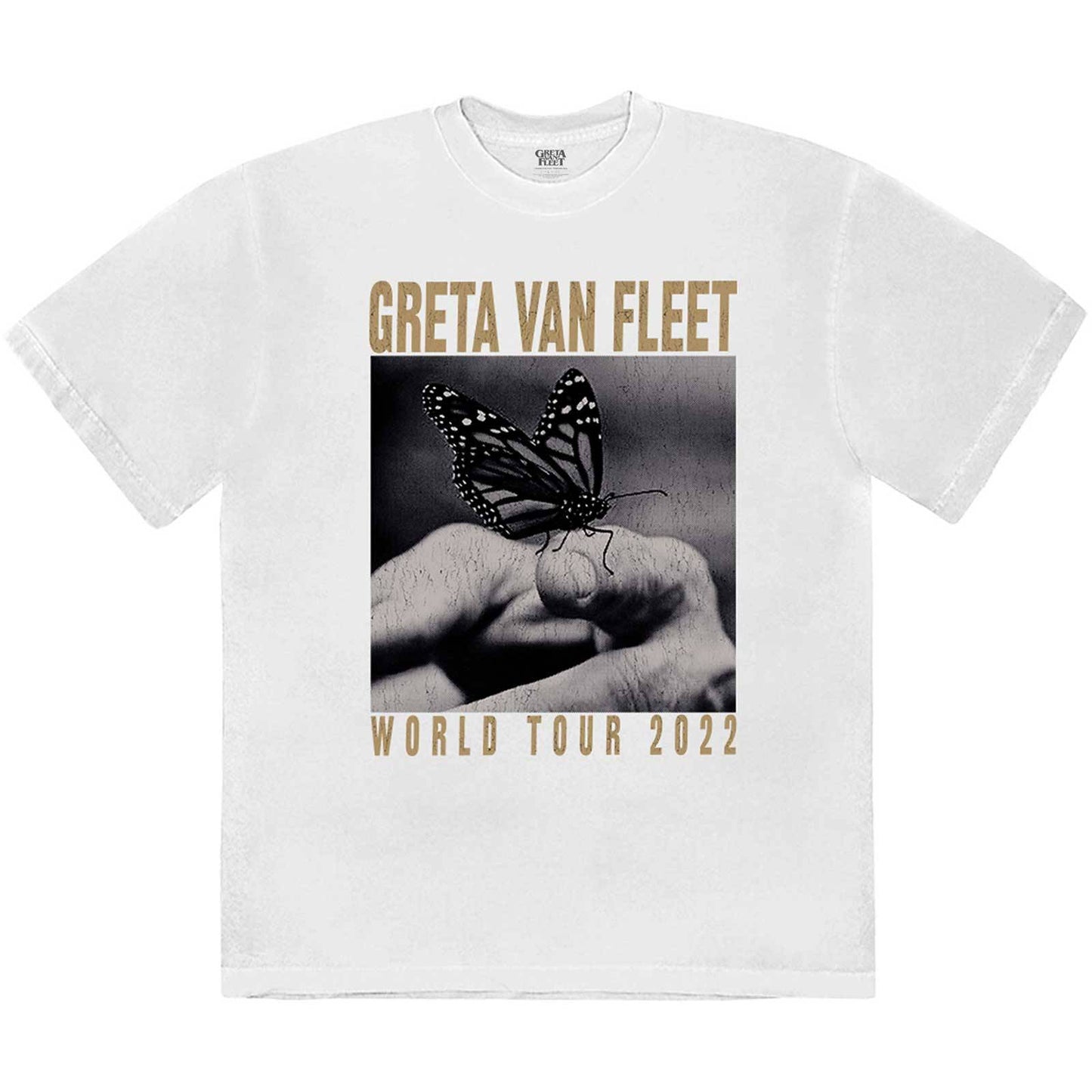 Greta Van Fleet Unisex T-Shirt: World Tour Butterfly  World Tour Butterfly Short Sleeves