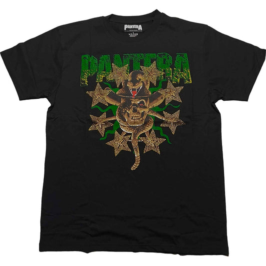 Unisex Embellished T-Shirt Skull & Snake Diamante, Embellished, Crystals, Rhinestones, Gold Coloured Diamante