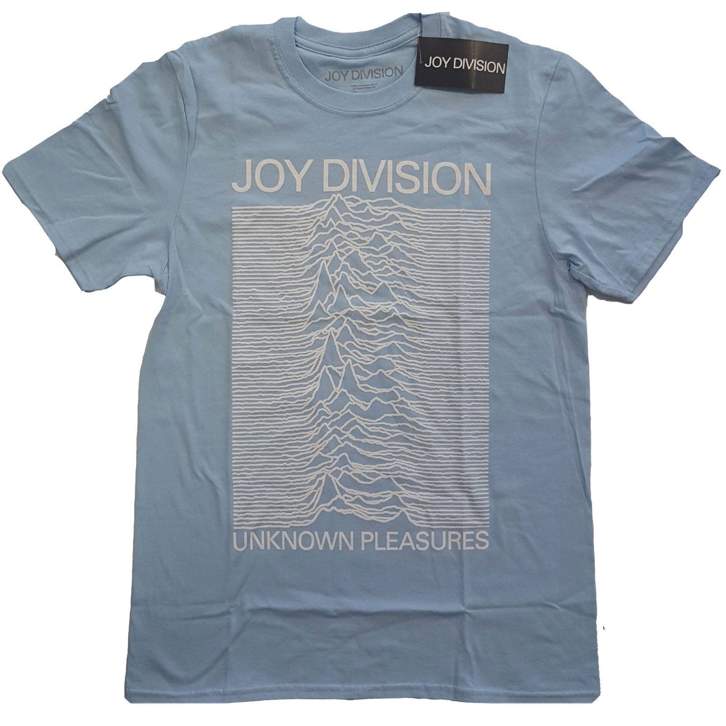 Unisex T-Shirt Unknown Pleasures White On Blue