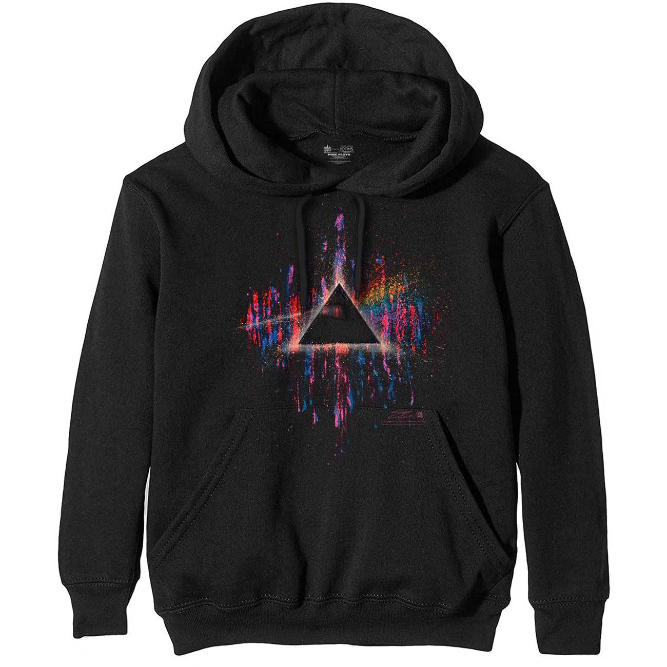 Unisex Pullover Hoodie Dark Side of the Moon Pink Splatter