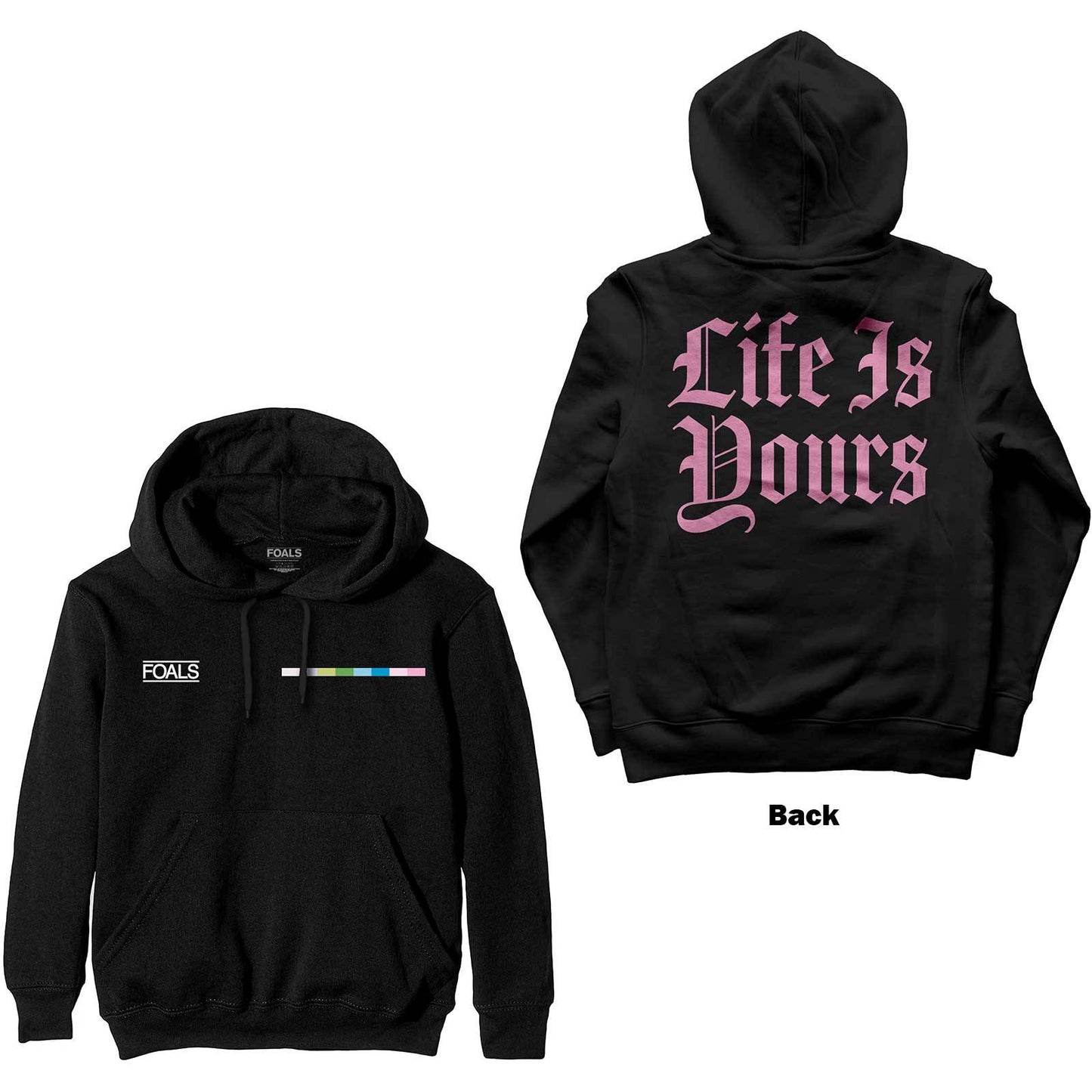 Unisex Pullover Hoodie Life Is Yours Text Back Print