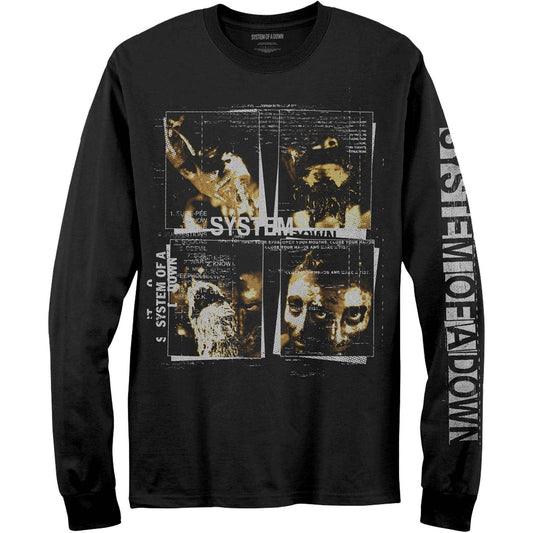 Unisex Long Sleeve T-Shirt Face Boxes Sleeve Print