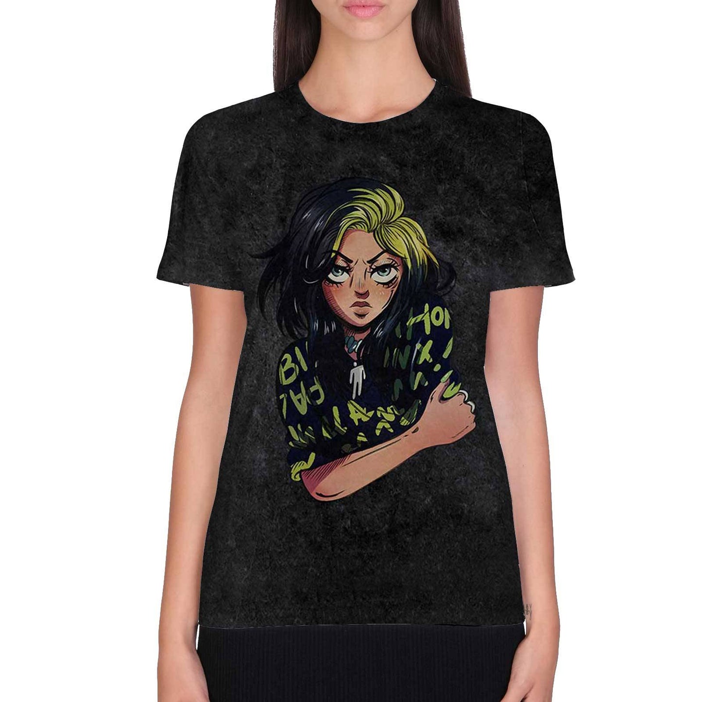 Unisex T-Shirt Anime Billie Dip Dye, Mineral Wash, Dye Wash