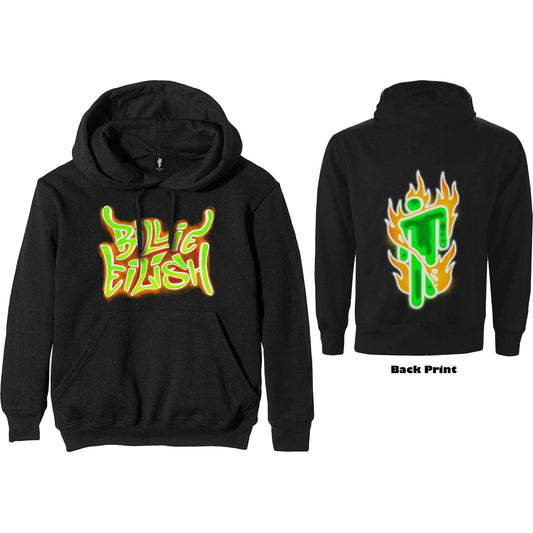 Unisex Pullover Hoodie Airbrush Flames Blohsh Back Print