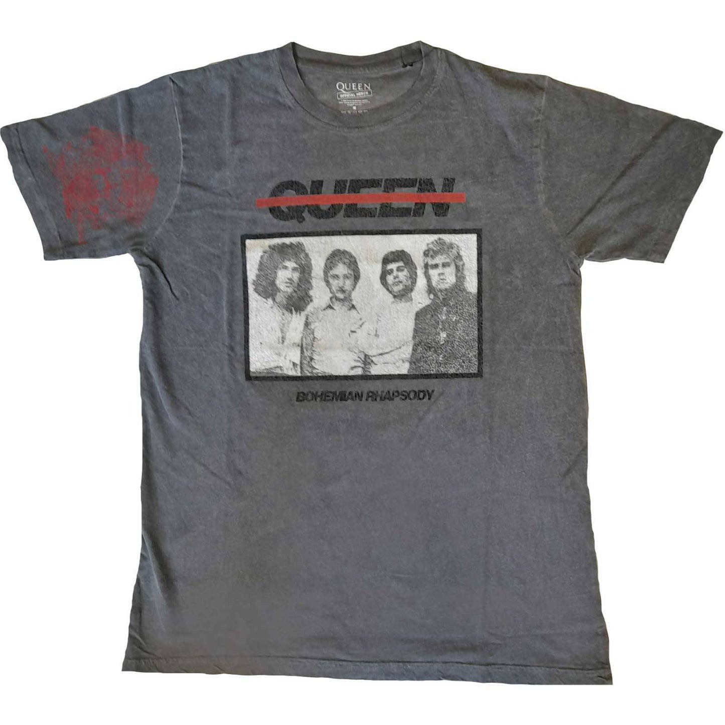 Unisex T-Shirt Bo Rhap Photo Dye Wash, Sleeve Print
