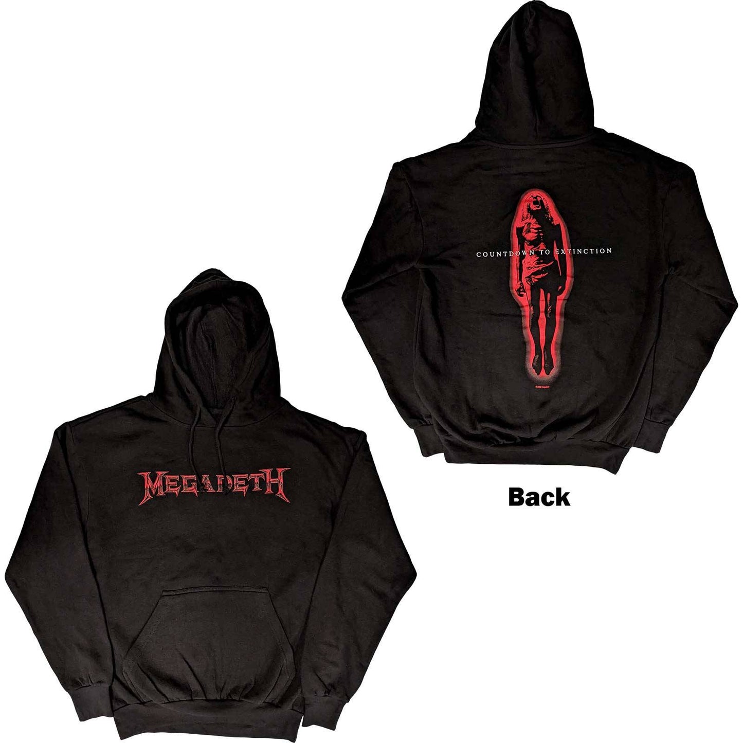Unisex Pullover Hoodie Countdown To Extinction Back Print