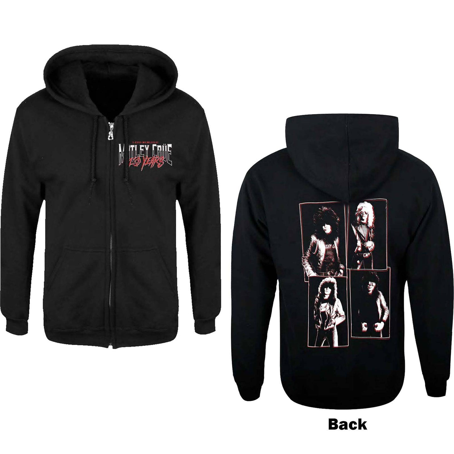 Unisex Zipped Hoodie 40 Years Back Print