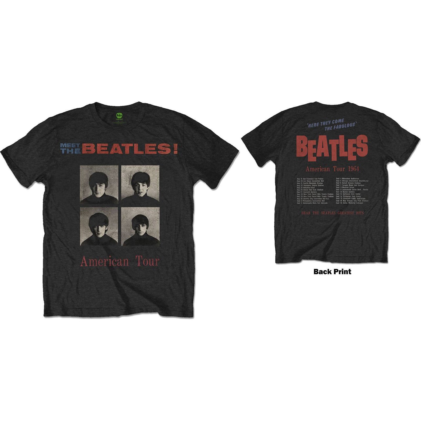 Unisex T-Shirt American Tour 1964 Back Print