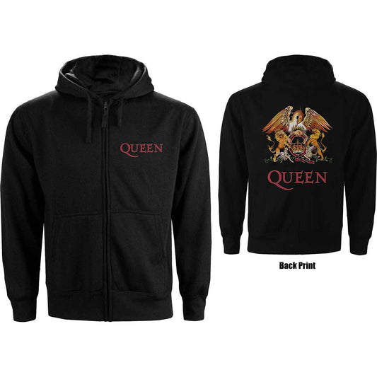 Unisex Zipped Hoodie Classic Crest Back Print