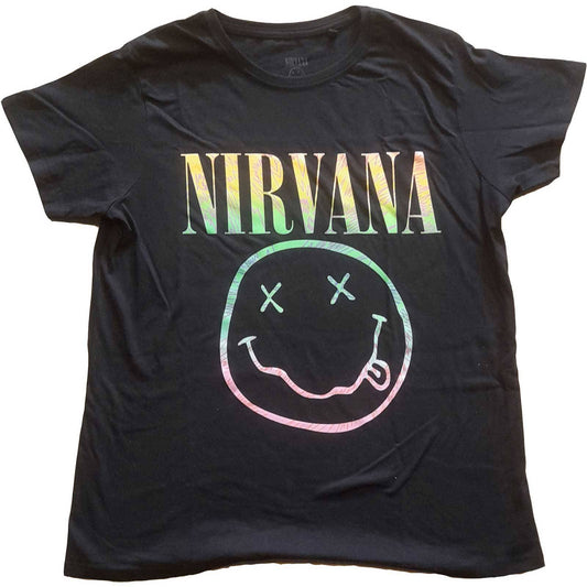 Nirvana Ladies T-Shirt: Sorbet Ray Happy Face Sorbet Ray Happy Face Short Sleeves