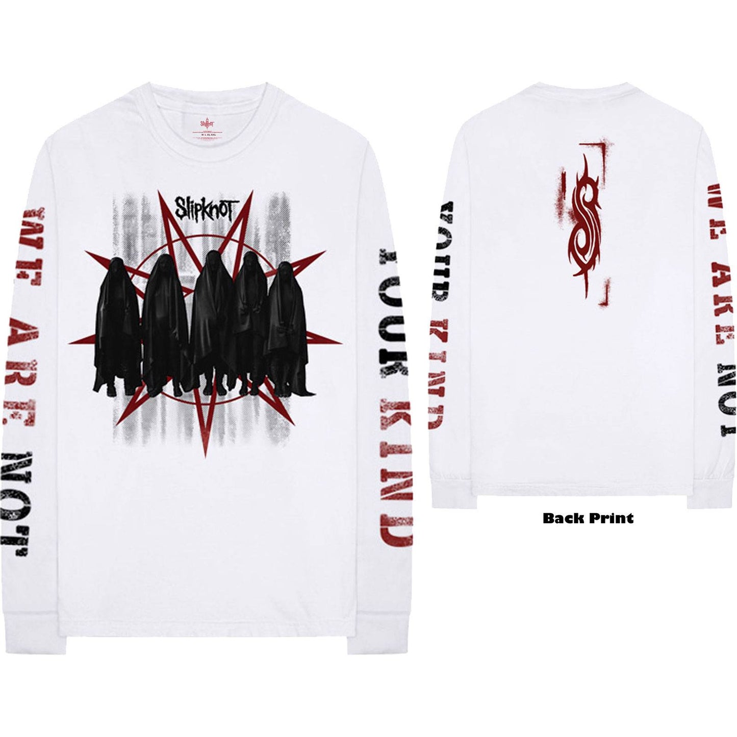 Unisex Long Sleeve T-Shirt Shrouded Group Back Print, Sleeve Print